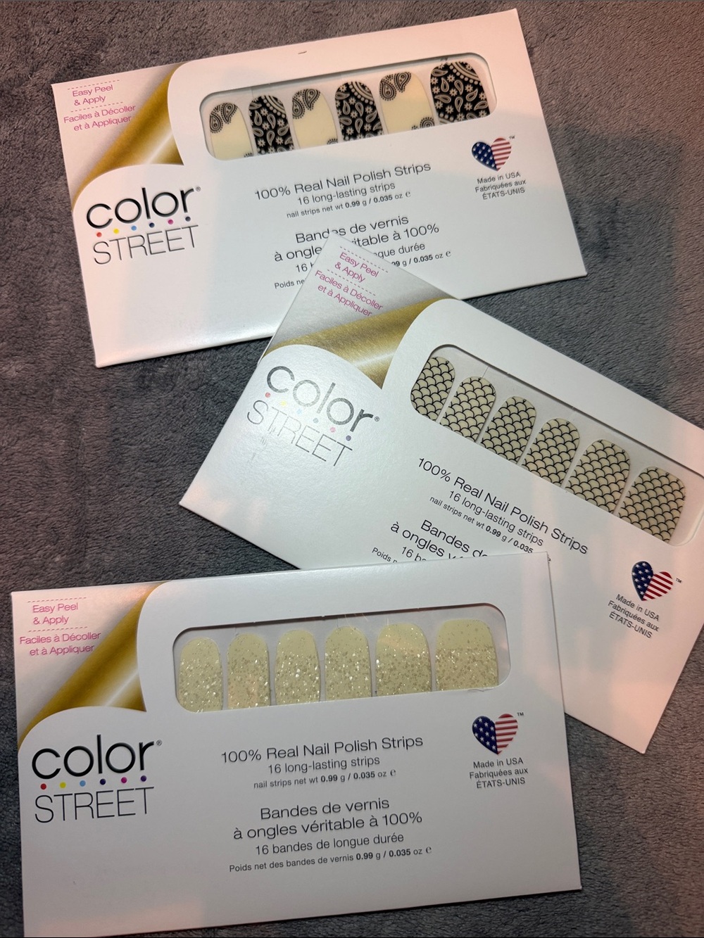 3 NEW Color Street strips.
